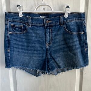Old Navy Blue Denim Frayed Shorts - Boyfriend